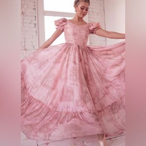 2X Pink floral gown | Violette Dress